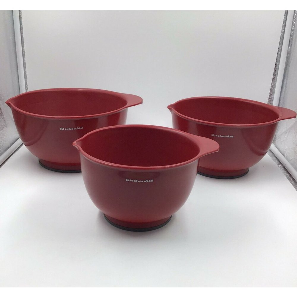 KitchenAid Empire Red Classic Set 3 Mixing Bowls 4.5 Quart 3.5 Quart 2.5 Quart